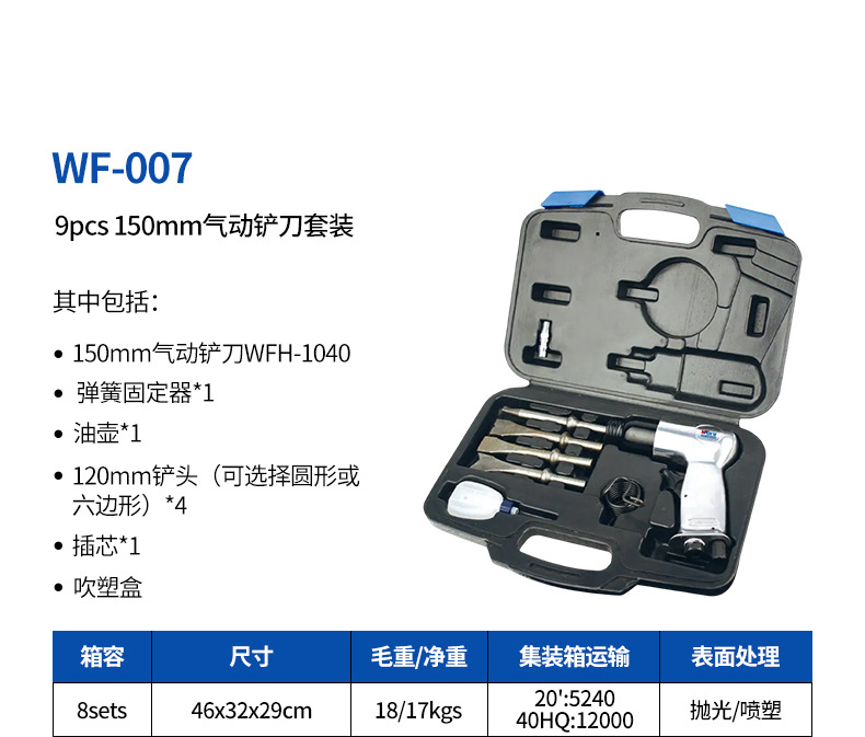 The pneumatic tool set WF-018A professional combination toolbox is durable and portable pic 19