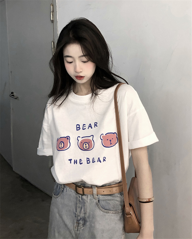 夏季新款短袖t恤女宽松韩版ins女装百搭卡通印花内搭半袖上衣详情10