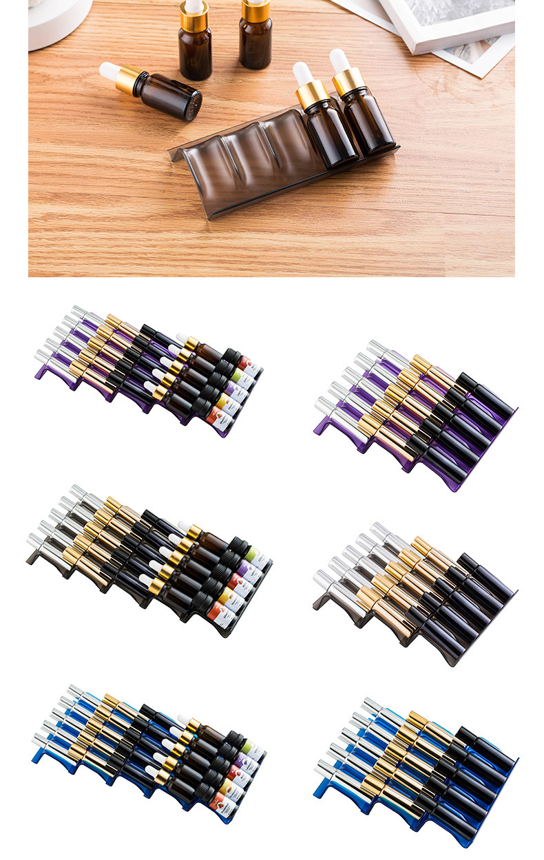 跨境新品精油瓶滚珠瓶展示架抽屉收纳整理架可叠加精油瓶塑料架子详情11