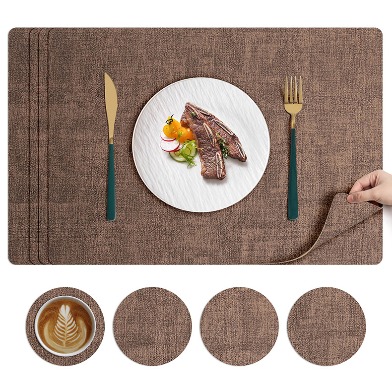 北欧ins风餐垫皮革桌垫防烫垫餐桌隔热垫碗垫高级感餐盘垫茶杯垫详情19