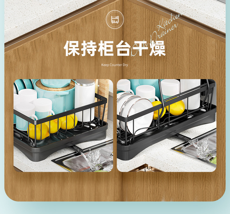 厨房沥水碗碟架碗筷沥水篮水槽洗碗池放碗架收纳架餐具置物架详情10