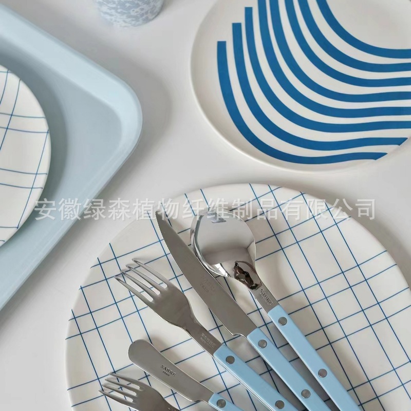 现货XeniaTaler加拿大竹纤维盘子餐具耐摔水果早餐盘面包甜品盘详情13