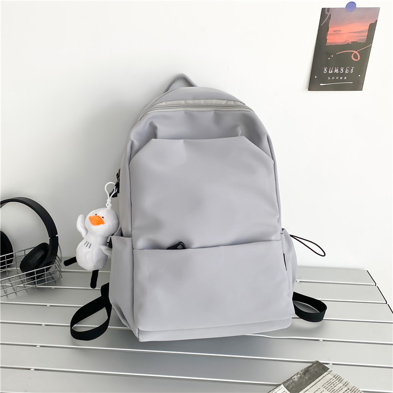 中大学生书包女潮流褶皱双肩包男批发 学院风情侣休闲耐用双肩包详情46