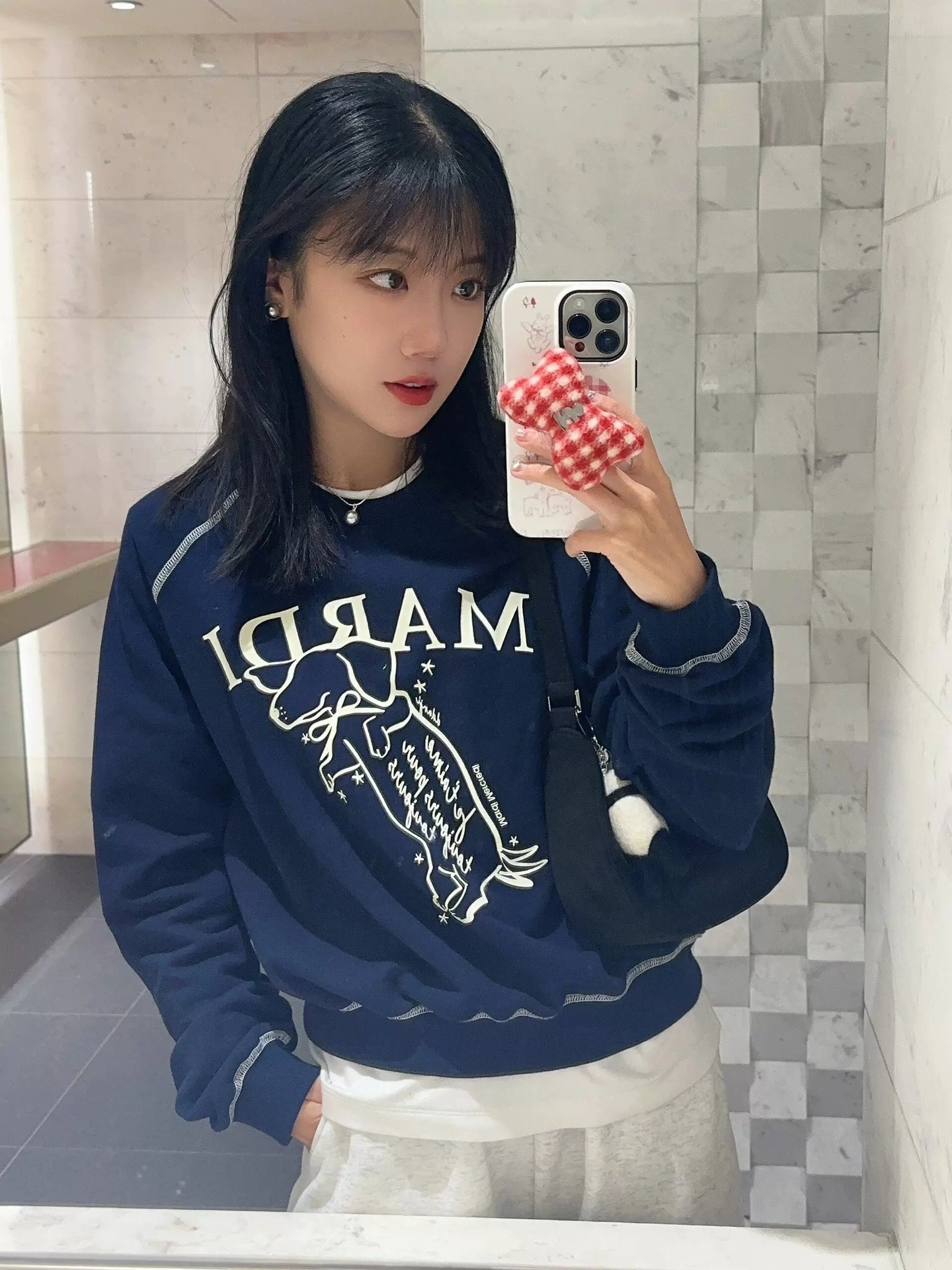 现货韩国潮牌Mardi卫衣女小雏菊24新款印花圆领上衣一件代发详情2