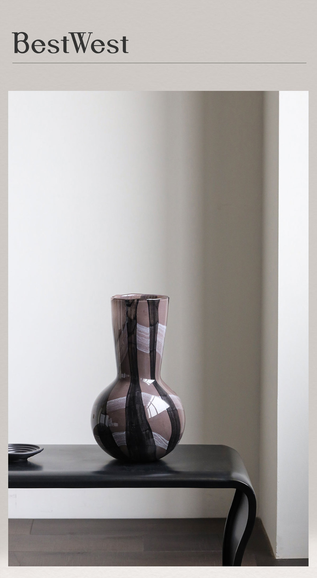 意式极简中古玻璃花瓶高级感摆件客厅插花餐桌复古水培器皿详情1