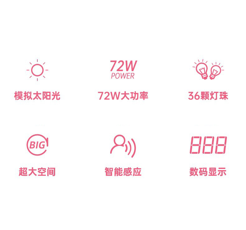 72W high-power nail art machine, light therapy lamp, LED intelligent sensing nail polish glue, uv glue drying machine pic 2