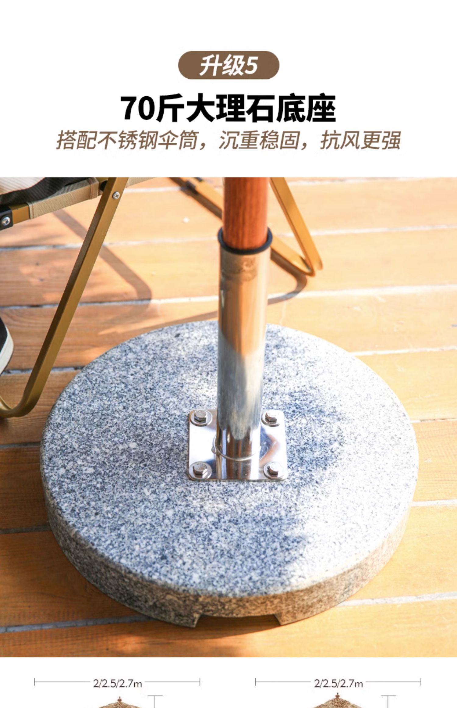 3MLE茅草伞户外遮阳伞庭院伞中柱伞室外摆摊太阳伞露营草棚稻详情40