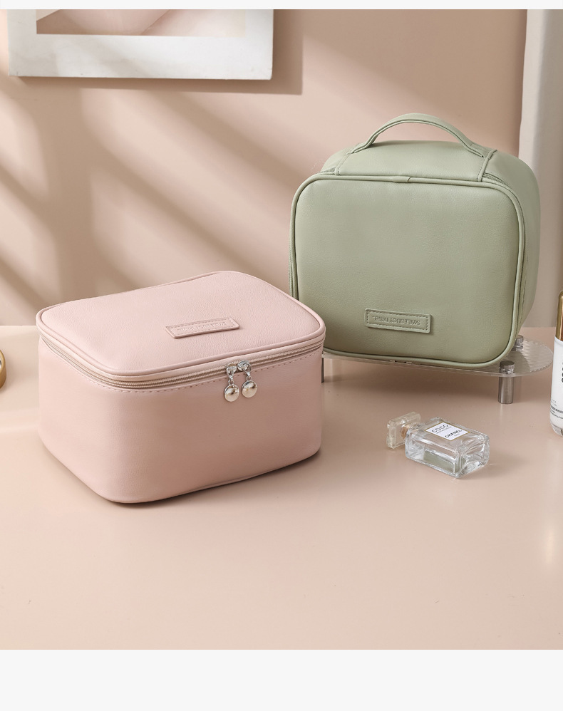 New light luxury makeup bag, portable large-capacity travel toiletry bag, multi-compartment hand-held cosmetics and makeup bag pic 15