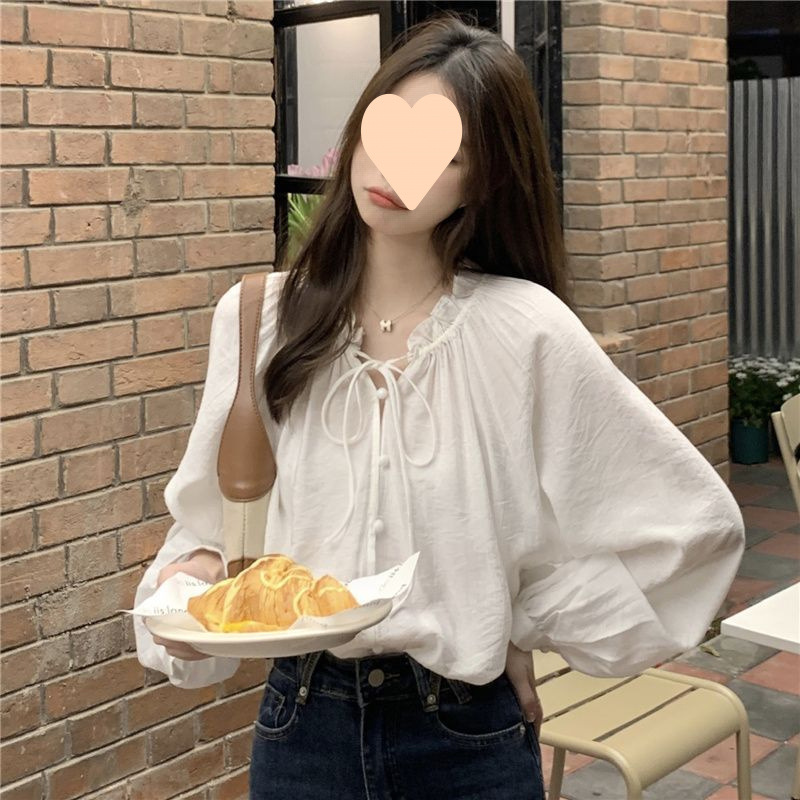 新中式雪纺衬衫女夏季2024新款气质高级感长袖小个子系带宽松上衣详情1