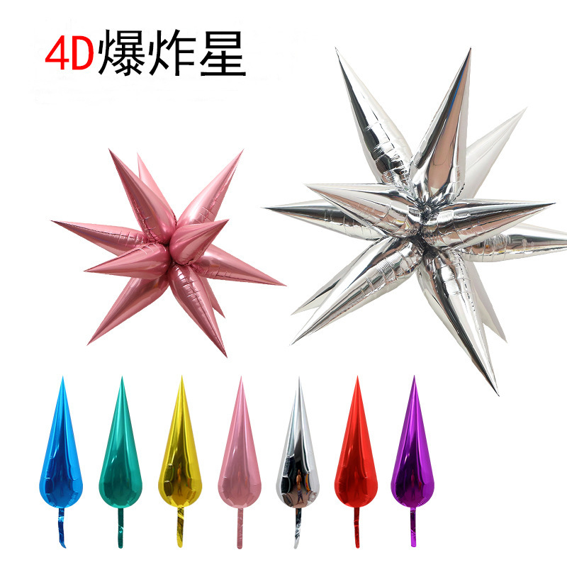Amazon water drop aluminum film balloons, conical aluminum foil, wedding, birthday party, mall event decoration, explosive star balloons pic 3