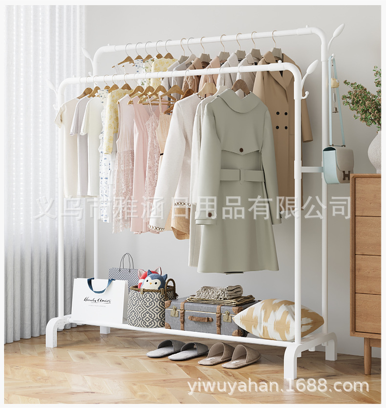 跨境多功能加大号高脚单杆双杆晾衣架阳台嗮衣架卧室收纳挂衣架子详情14