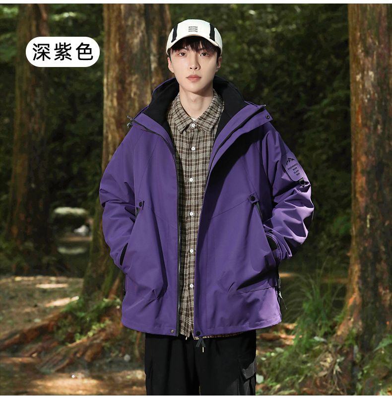 秋冬季户外冲锋衣男三合一可拆卸内胆女加绒加厚登山服夹克两件套详情18