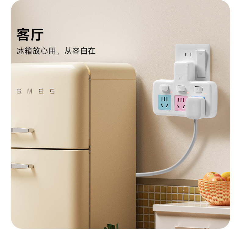 插座转换器多孔位一转多智能排插家用多功能插板大功率插头插座详情5