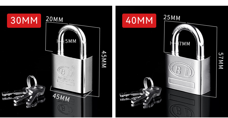 Short beam square blade padlocks in various specifications, household cabinet locks, power box padlocks, wall-mounted type pic 4