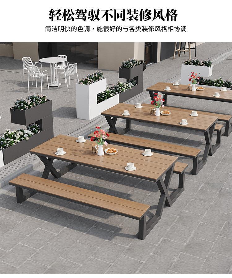 Star Factory outdoor connected park table and chair sets, garden courtyard seats, outdoor benches for scenic spots, square outdoor tables and chairs pic 14