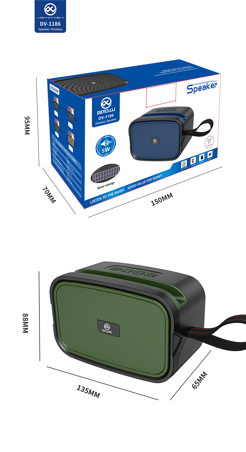 Solar-powered bluetooth speaker, outdoor Bluetooth speaker, card-inserting speaker, portable solar speaker pic 5