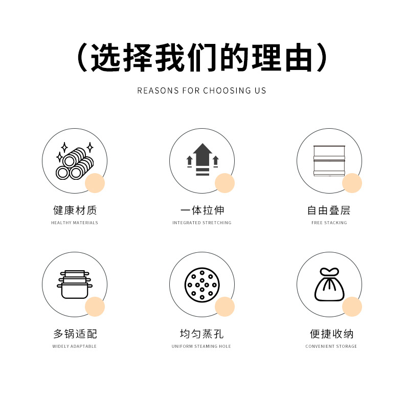 柯曼S363中号多层蒸笼底托套装304不锈钢居家野营便携烹饪蒸屉详情2
