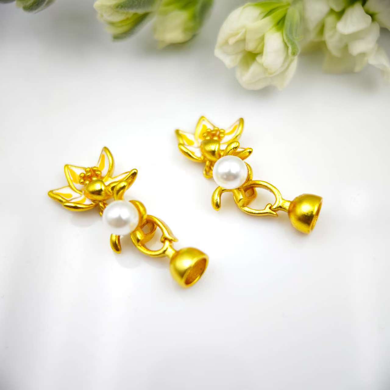 Pearl necklace buckle, cross buckle, electroplated high color retention mother-of-pearl necklace buckle, DIY bracelet, necklace buckle, D-shaped buckle pic 18