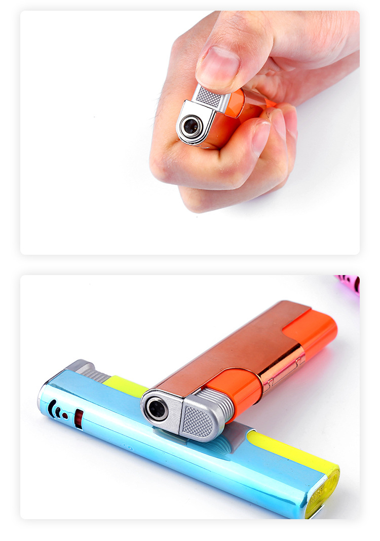 防风打火机可充气打火器彩色金属铁壳打火机直冲式明火厨房烧烤详情11