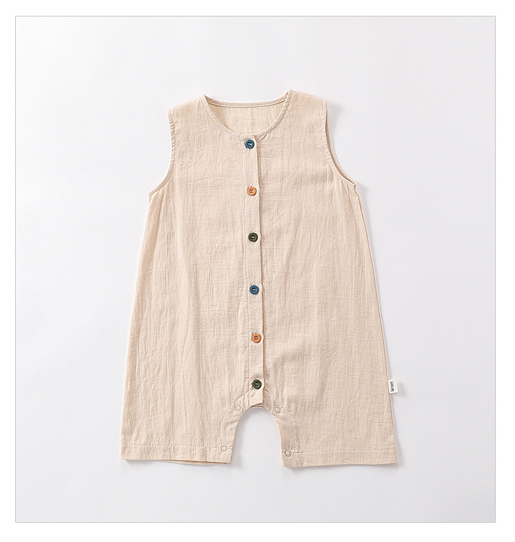 Baby sleeveless one-piece suit, Class a summer thin baby clothes, breathable pure cotton rocking clothes for boys and girls pic 16