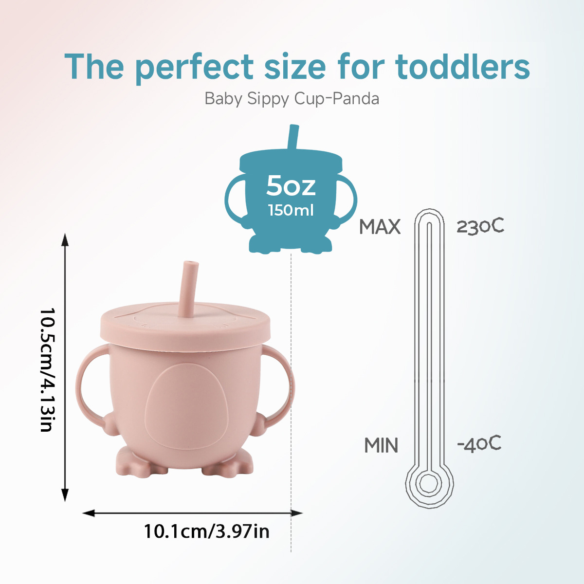 企鹅水杯食品级儿童硅胶吸管水杯现货 跨境婴儿双耳硅胶防摔水杯详情8