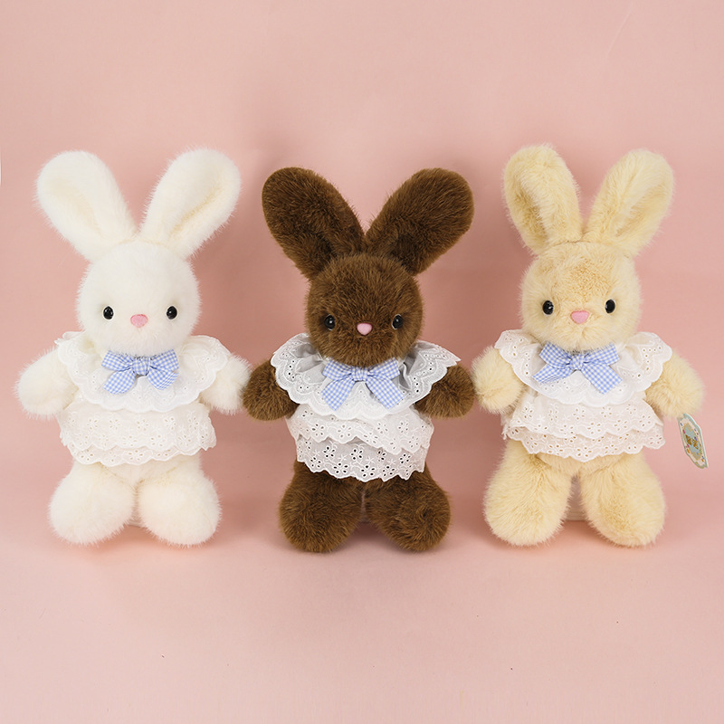 Cute and adorable little rabbit plush toy, sweet and ear-hanging rabbit, fresh and cute birthday gift, rabbit figurine pic 19