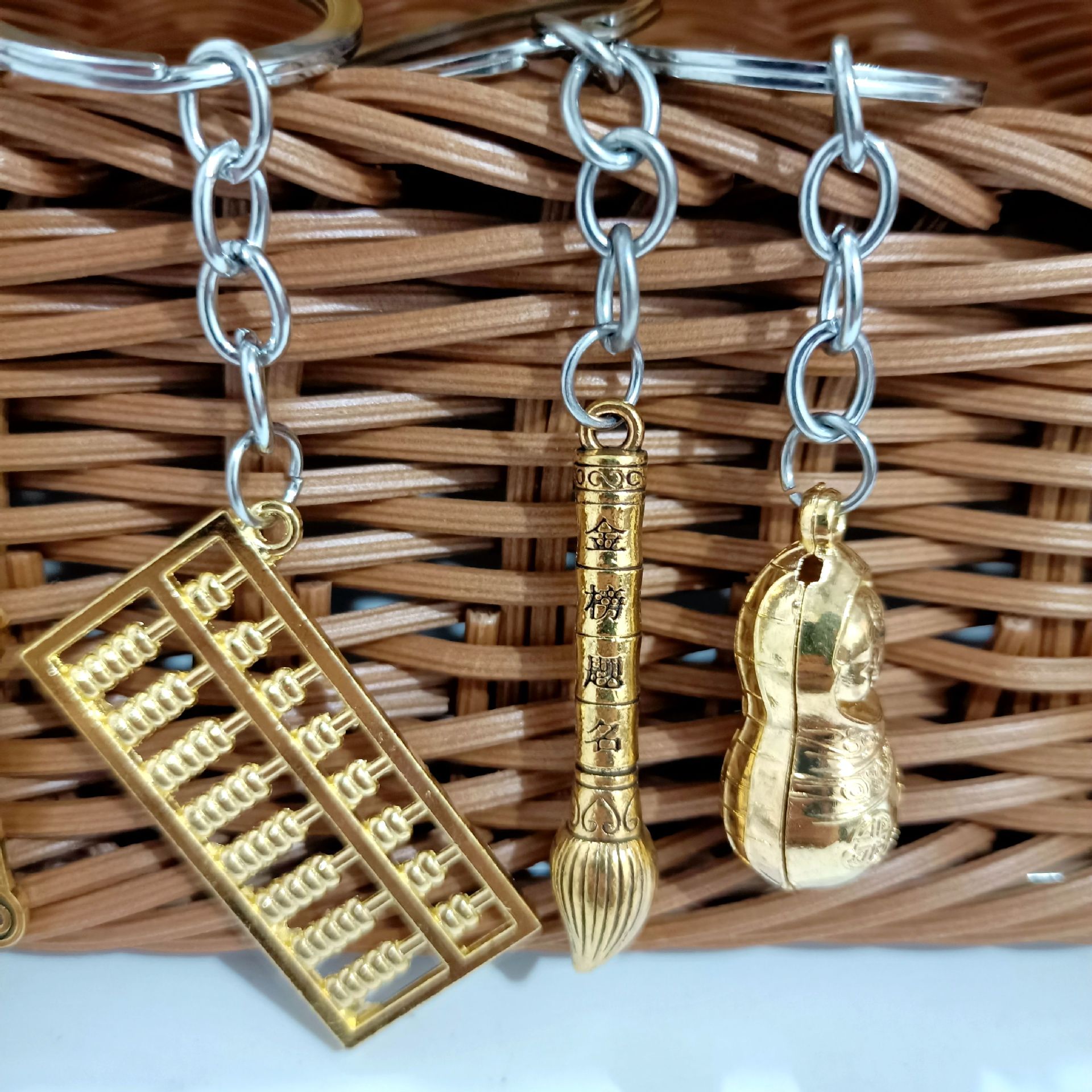 【 Zone 1-5 】 Copper-plated keychains 100 yuan per pack 2000 yuan per box, copper-like pendants, copper-plated keychains, keychains, metal accessories, street stalls, temple fairs, retro keychains 1 yuan, 2 yuan supply pic 7