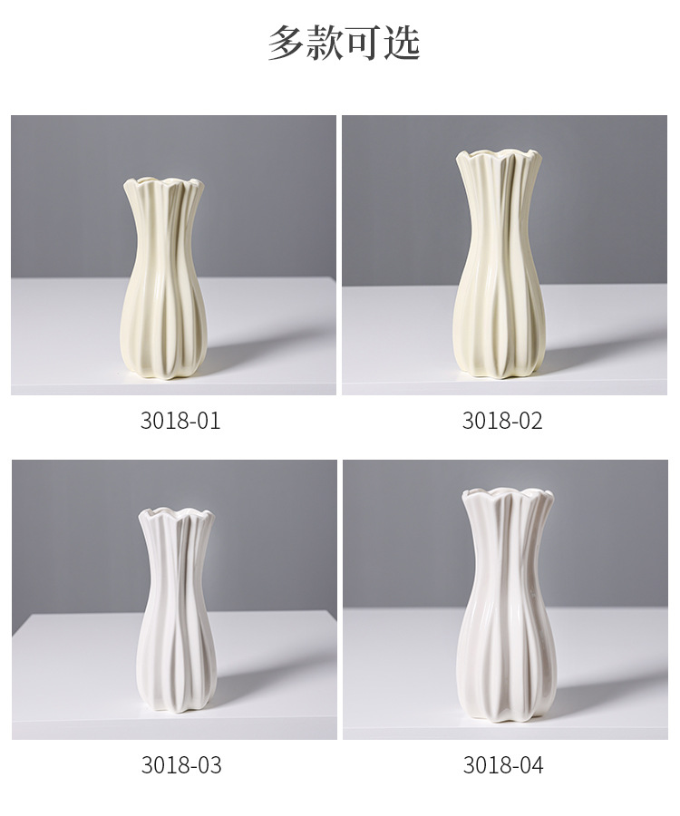 2026 French ins Cream Style Ceramic Vase, high-end and light luxury hotel living room table, artificial flower fresh flower arrangement decorative vase pic 5