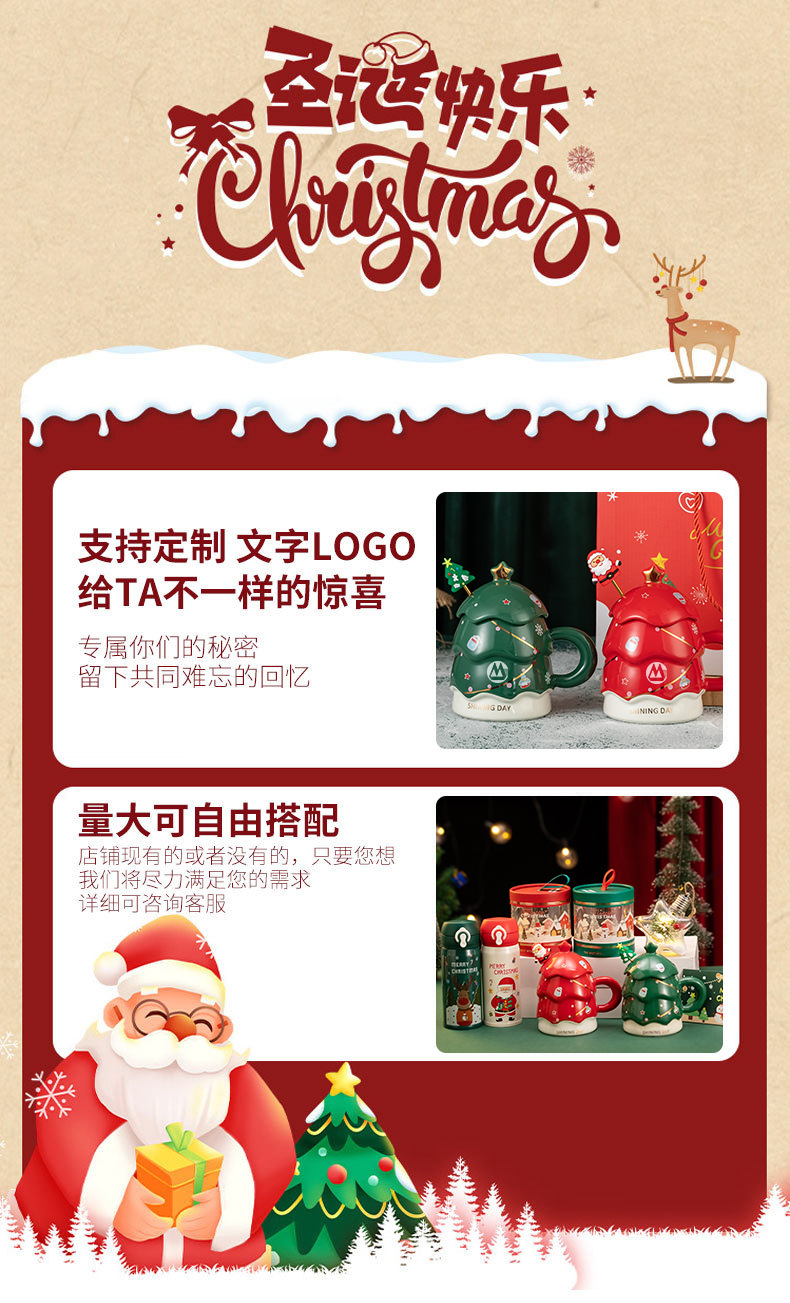 公司商务伴手礼闺蜜圣诞节礼物情侣马克杯带盖开业活动礼品送客户详情2
