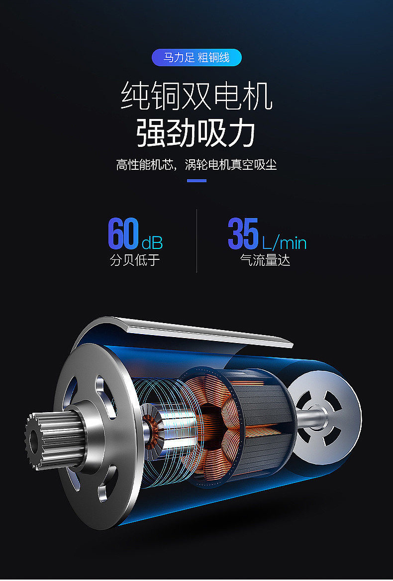 Mini car vacuum cleaner, long-lasting dust removal, handheld wireless indoor desktop cleaning, low-noise charging model pic 8