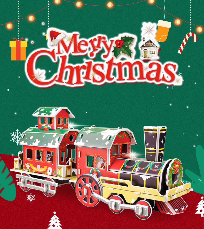 儿童拼图立体玩具3d模型手工创意DIY圣诞宝宝早教益智拼装礼物详情1