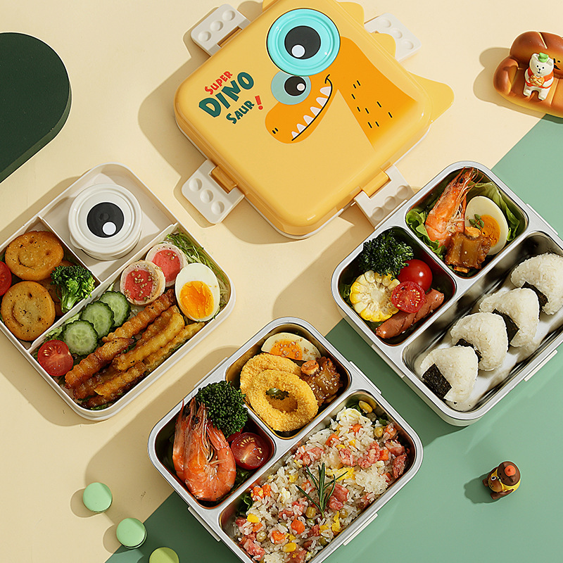 Japanese dinosaur lunch box, cross-border student version lunch box, easy to clean, microwave oven heating lunch box, with lid for office workers pic 18