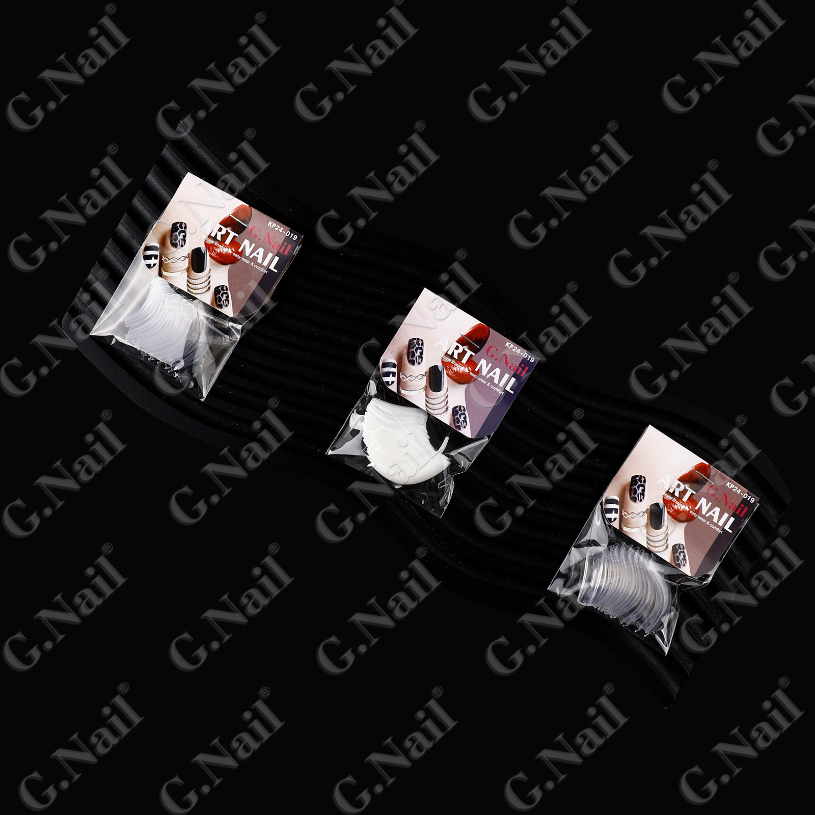 Gnail12片24包卡装美甲假指甲自然色美甲透明美甲欧美透明甲批发详情9