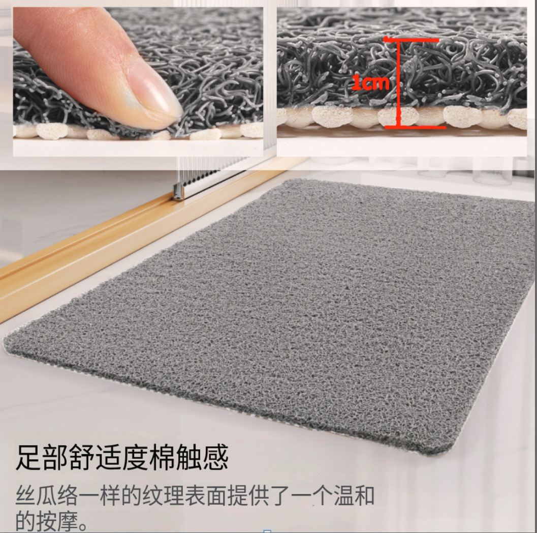 厂家跨境亚马逊PVC丝圈浴缸垫厕所浴室防滑垫洗澡脚垫发泡地垫详情4