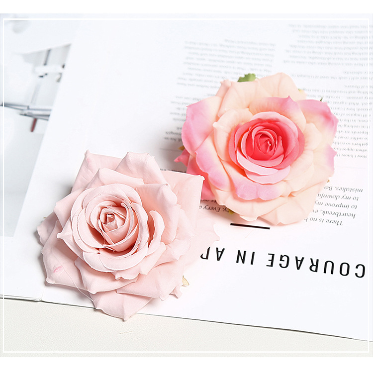 10cm角玫花头仿真花渐变多色ins风手工DIY配件手腕花胸花蛋糕装饰详情5