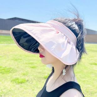 韩版uv空顶遮阳防晒帽子防紫外线大帽檐户外骑行防紫外线可折叠夏详情11
