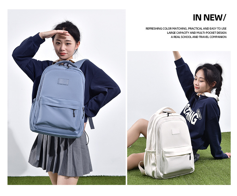 双肩包设计感小众学生初中生大容量日系韩版书包潮流时尚背包双肩详情5