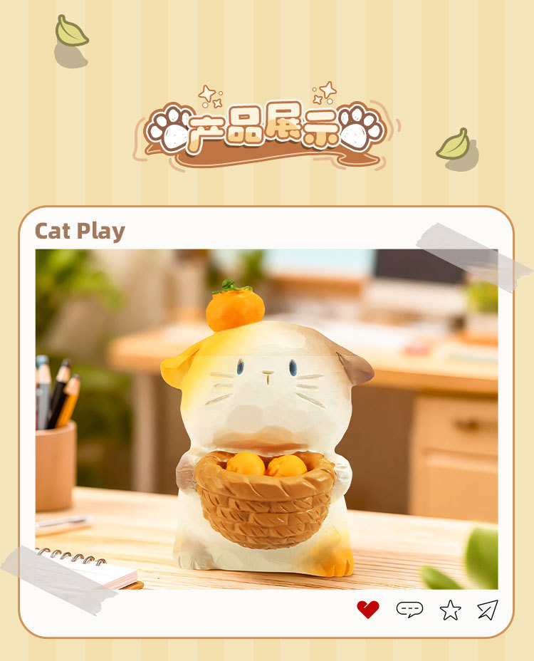 The cat PAI is indeed fun. The blind box Siamese cat figurine is a creative couple and becomes a figurine desktop birthday gift for women pic 18