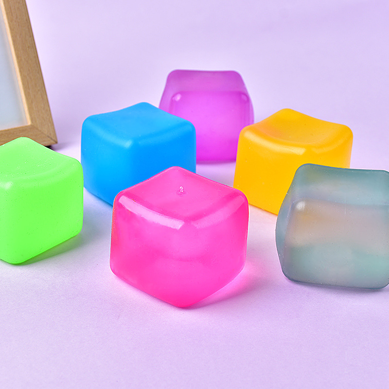 Wholesale of best-selling creative TPR educational wet soft block Tofu Kneading Fun Glow-in-the-dark ice Cube Kneading Fun stress-relieving toys pic 12