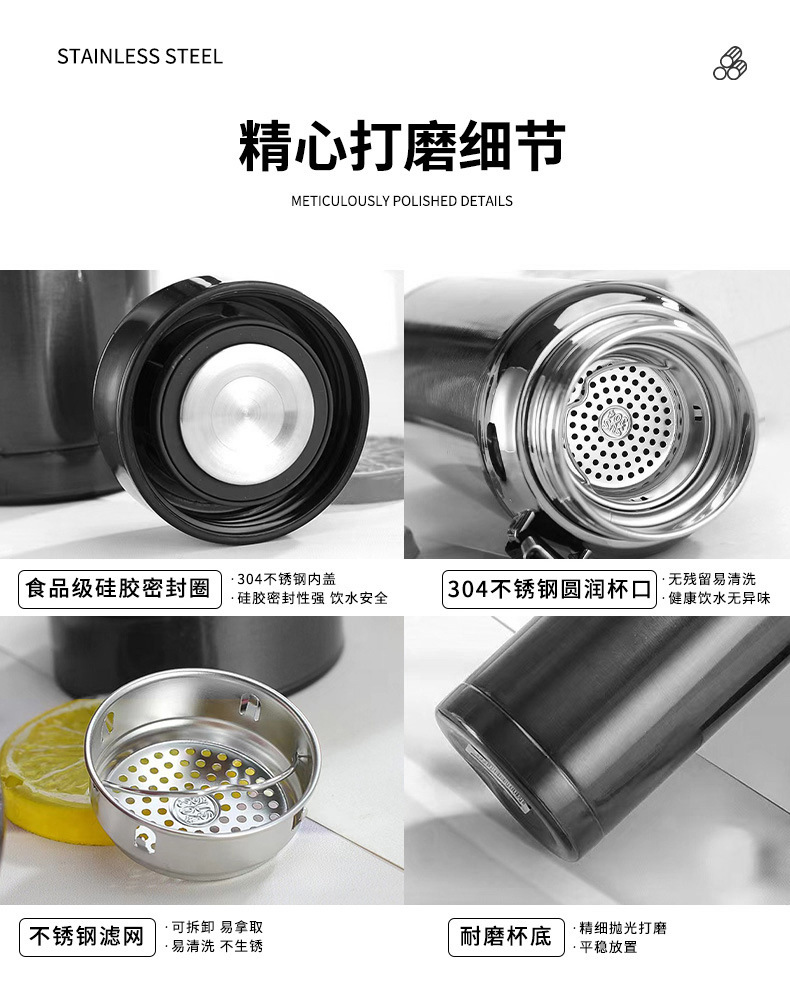 New cross-border 304 stainless steel double-layer sports water cup, outdoor portable large-capacity star pot, insulated cup and water bottle pic 10