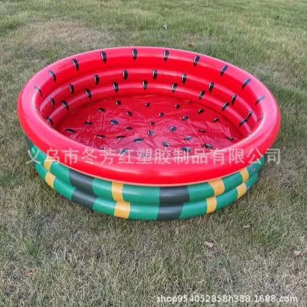 厂家直供圆形水果甜甜圈充气水池儿童家用婴幼儿加厚游泳池运动户外涉水用品水上充气床浮排详情3