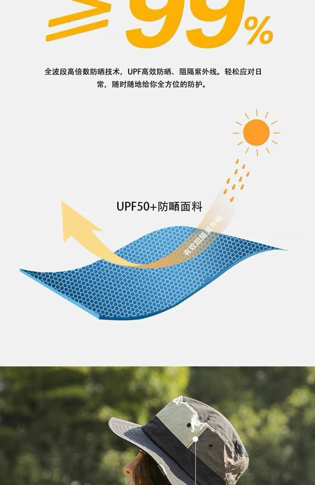 拼色渔夫帽日系速干2025新款夏季女户外登山薄款透气防晒遮阳盆帽详情5