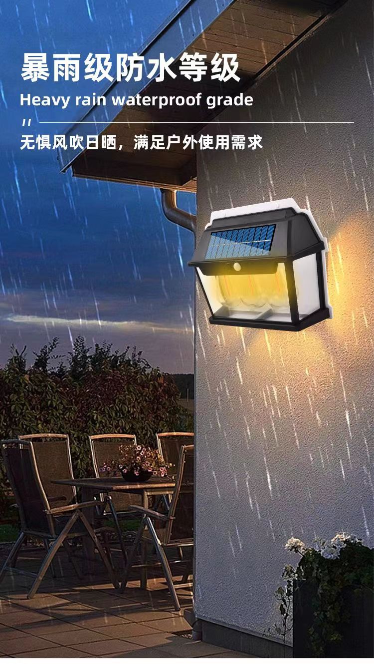 户外太阳能小房子灯感应钨丝暖光壁灯庭院别墅花园防水房子壁灯详情12