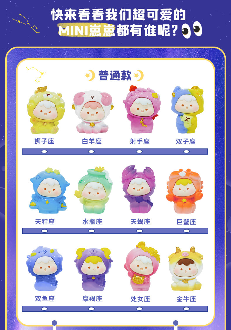 超可爱迷你摆件十二星座盲盒潮玩学生礼物创意摆件装饰工厂直销详情3
