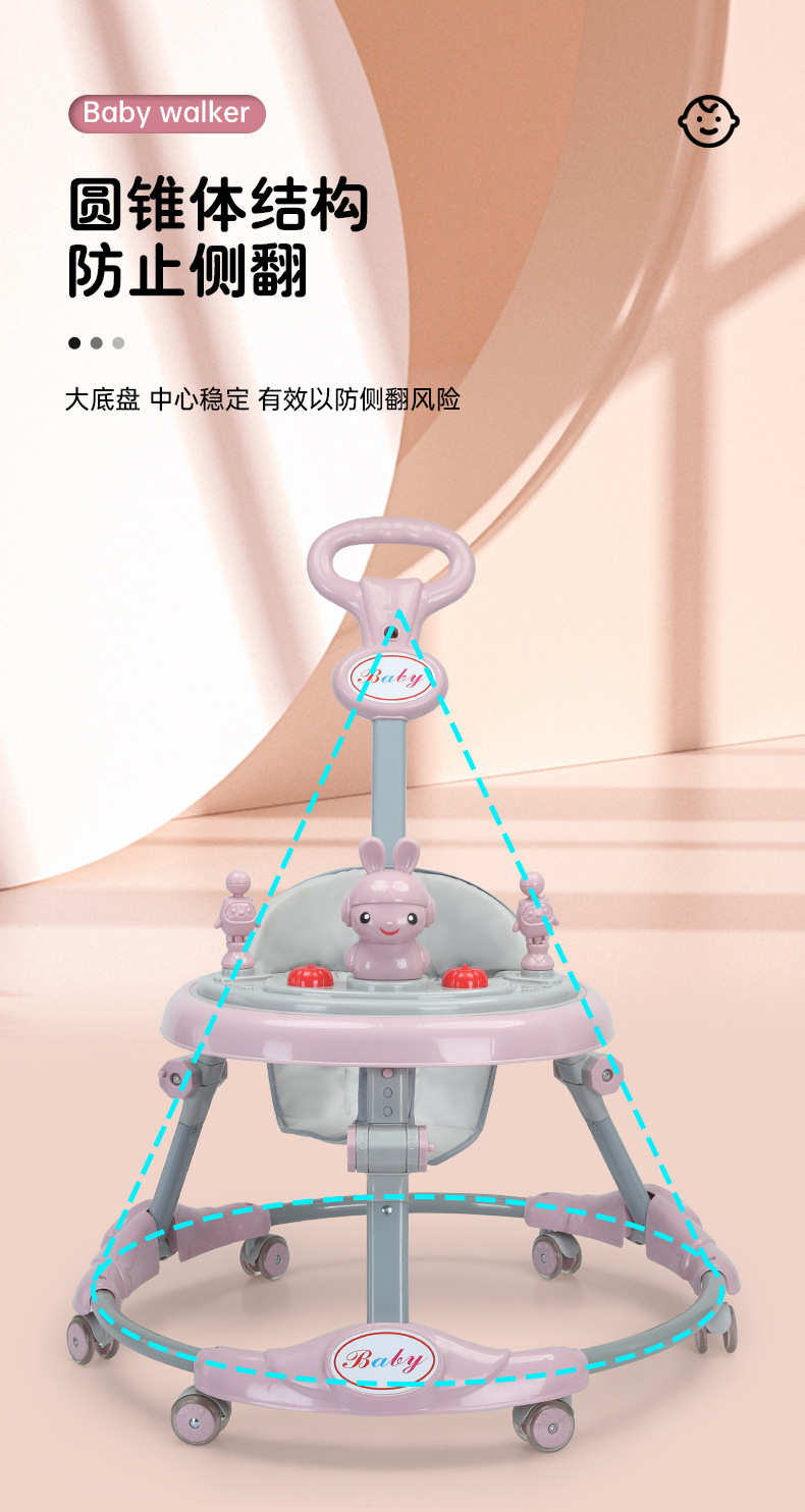 学步车防o型腿多功能防侧翻手推车宝宝可坐自行车推学起步详情6
