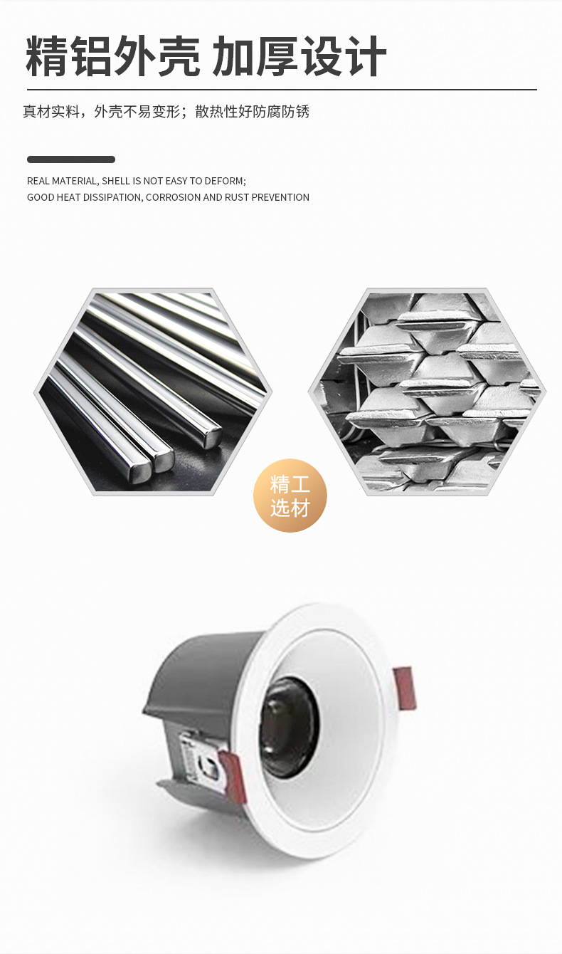led full-spectrum 98 display narrow bezel embedded corridor ultra-thin ceiling without main light, home COB anti-glare downlight pic 20