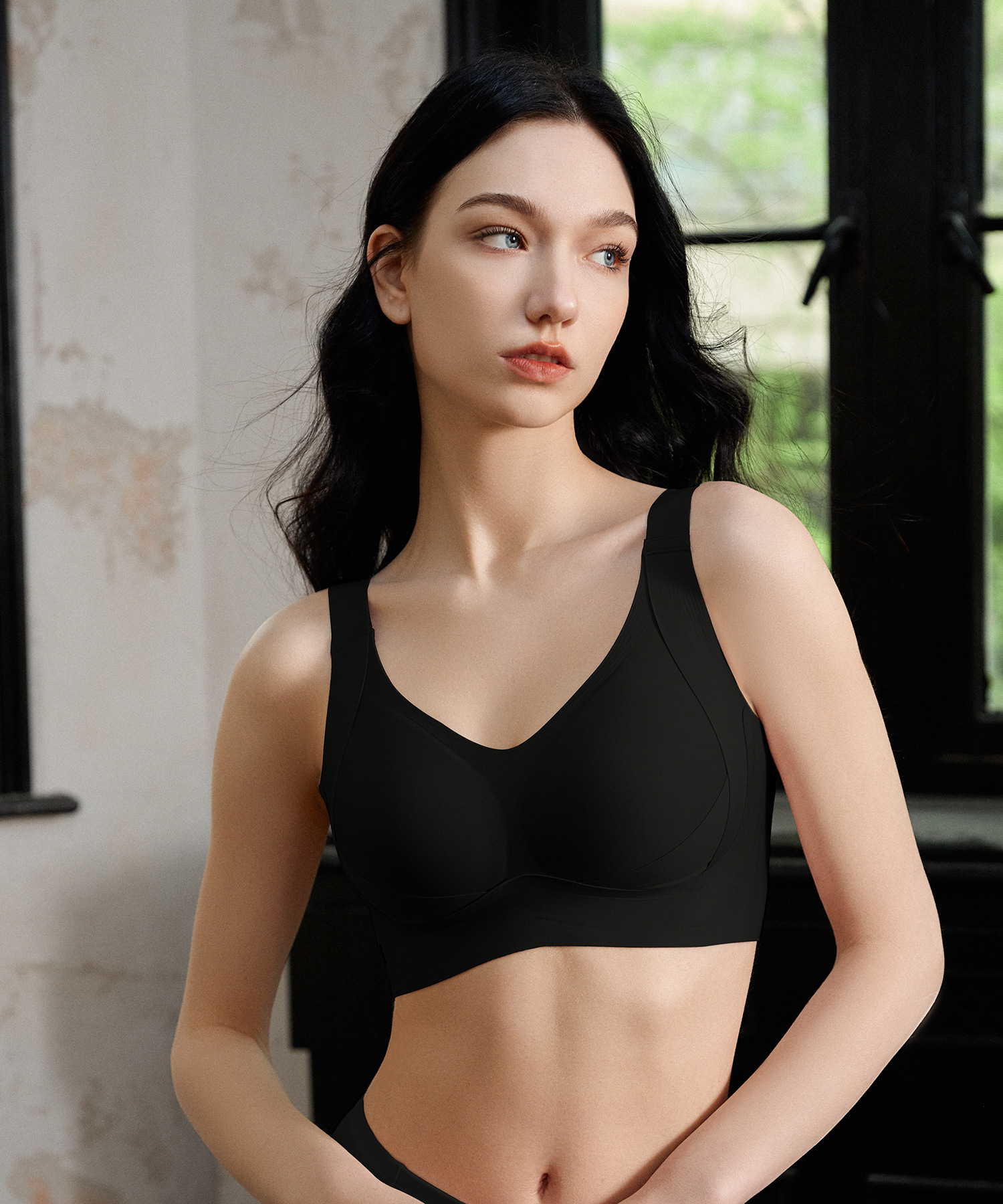 Full-cup latex bra for women, thin cup side-folding and adjustable bra, with a large bust that looks smaller, lifting and anti-sagging pic 18