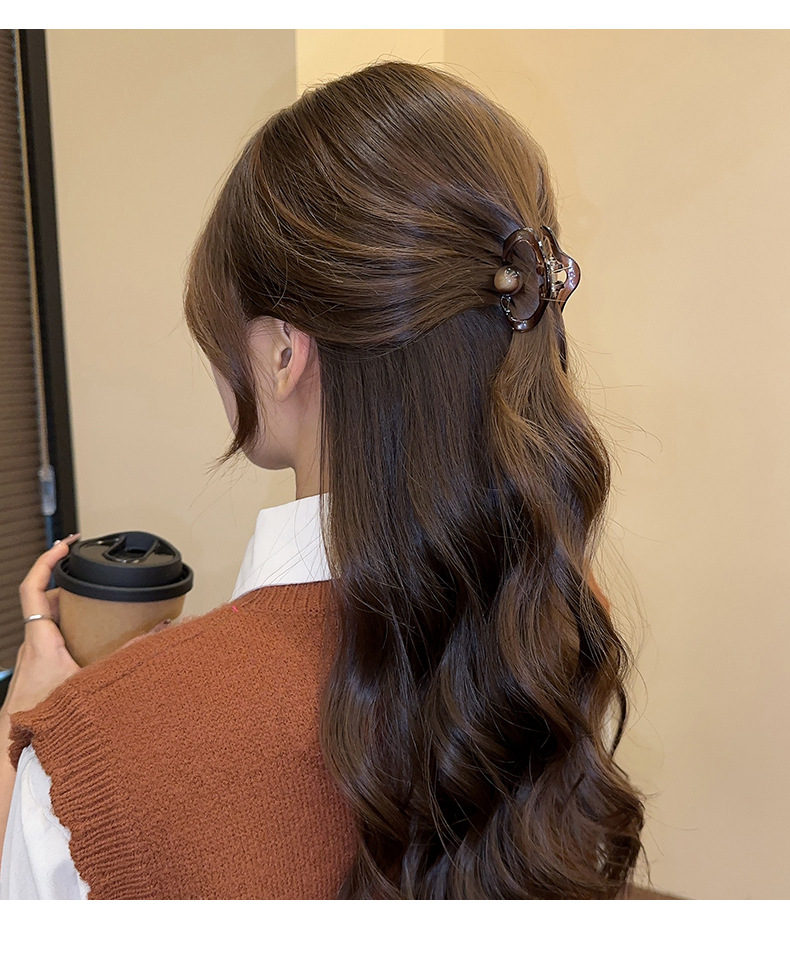 琥珀色云朵小抓夹半扎发发夹边夹侧边迷你刘海夹公主头小夹子头饰详情8