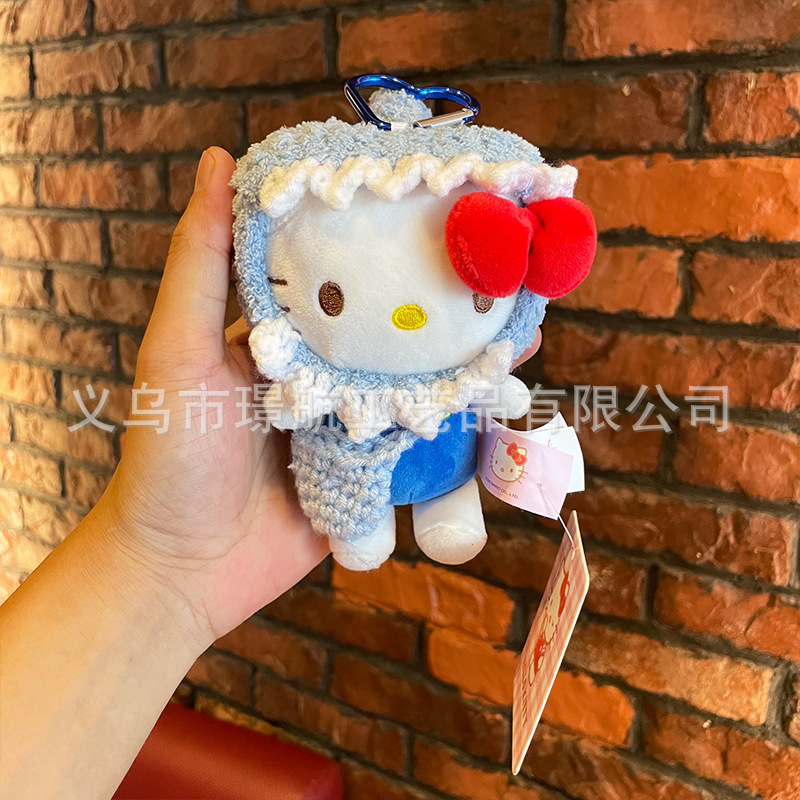 kt Cat doll bag pendant, cute cartoon keychain, plush toy, genuine hellokitty small pendant pic 4