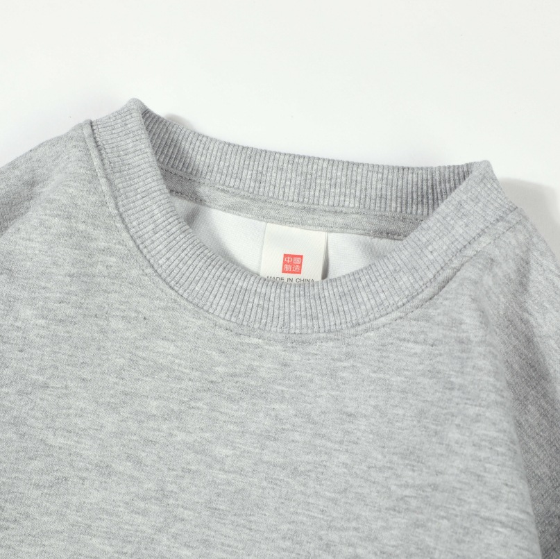 儿童纯棉圆领卫衣定制图案logo春秋款纯色320克光板卫衣跨境外贸详情3